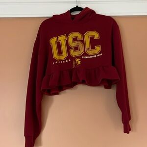 USC cropped hoodie sweatshirt size M NWT